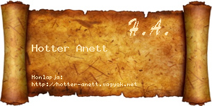 Hotter Anett névjegykártya